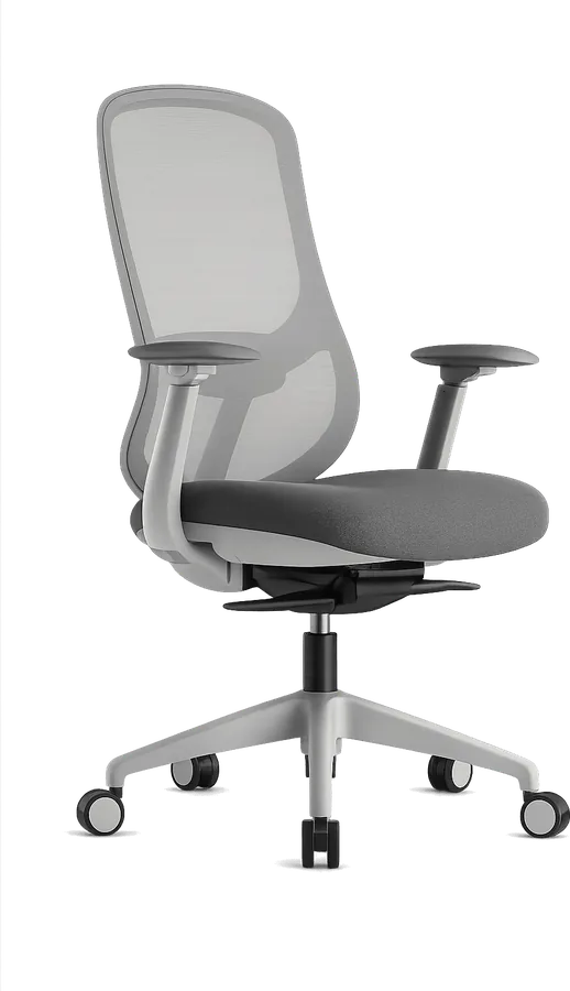 Task chair with light gray frame