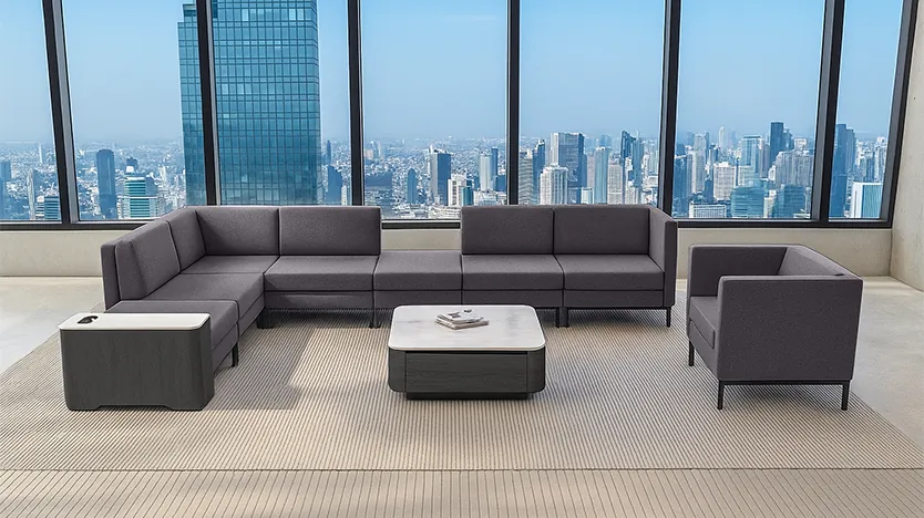 Modular lounge sofa and coffee table